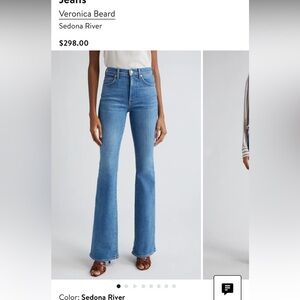 Veronica Beard Beverly Skinny Flare High Rise, Light Blue Jeans